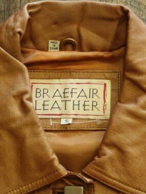Braefair Vintage Genuine Leather Jacket – Women’s Size 16 – Brown Leather Car Co